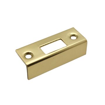 Angled Strike Plate Polished Brass Lacquered