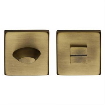 Square Privacy Turn and Release Brushed Antique Brass Lacquered