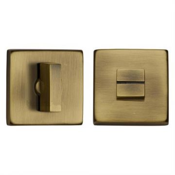 Square Privacy Turn and Release Brushed Antique Brass Lacquered