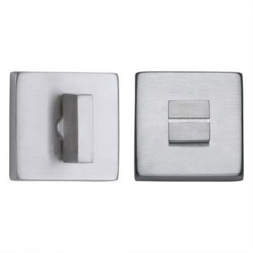 Square Privacy Turn and Release Satin Nickel Plate