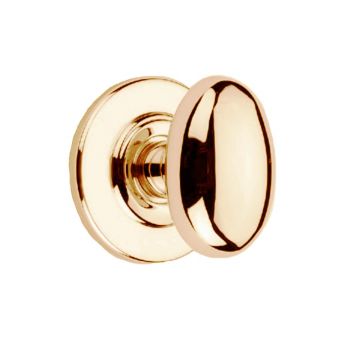 Thumb Turn 32 mm Concealed Stepped Curved Edge Rose  Polished Brass Lacquered