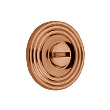 Emergency Coin Release 32mm Concealed Reeded Rose  Antique Brass Unlacquered
