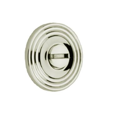 Emergency Coin Release 32mm Concealed Reeded Rose Polished Nickel Plate