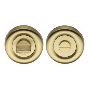 Round Bathroom Privacy Turn & Release 53 mm Satin Brass Lacquered