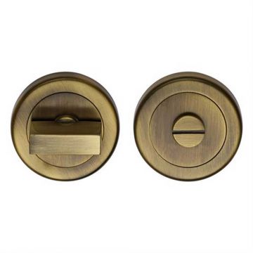 Round Privacy Turn & Release 53 mm Brushed Antique Brass Lacquered