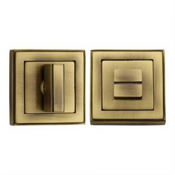 Square Privacy Turn & Release 53 mm Brushed Antique Brass Lacquered