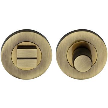 Vilamoura Knurled Privacy Thumbturn and Emergency Release 53 mm Brushed Antique Brass Lacquered