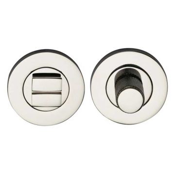 Vilamoura Knurled Privacy Thumbturn and Emergency Release 53 mm Polished Nickel Plate