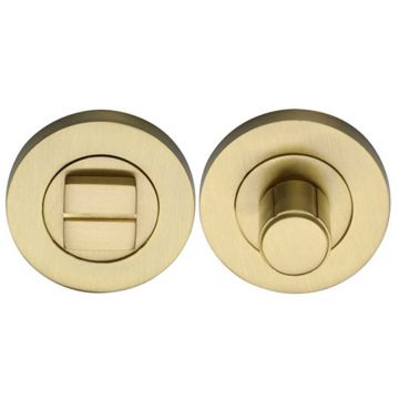 Vilamoura Knurled Privacy Thumbturn and Emergency Release 53 mm Satin Brass Lacquered