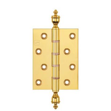 Strong Suite Finial Hinge DPBW 100 x 76mm Brass Polished Brass Lacquered