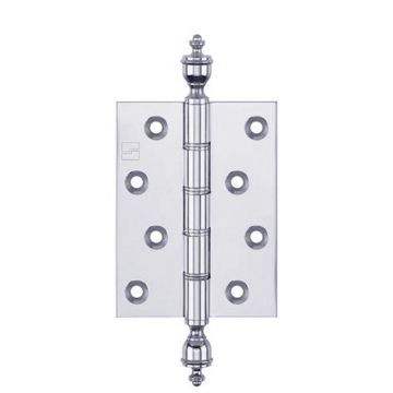 Strong Suite Finial Hinge DPBW 100 x 76mm Brass Polished Chrome Plate