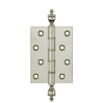 Strong Suite Finial Hinge DPBW 100 x 76mm Brass Satin Nickel Plate