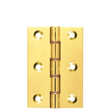 Strong Suite Hinge DPBW 75 x 50mm Brass Polished Brass Lacquered