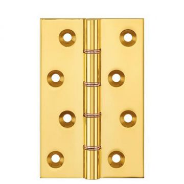 Strong Suite Hinge DPBW 100 x 64mm Brass Polished Brass Lacquered
