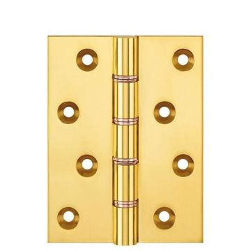 Strong Suite Hinge DPBW 100 x 76mm Brass Polished Brass Lacquered