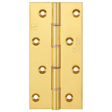 Strong Suite Hinge DPBW 152 x 102mm Brass Polished Brass Lacquered