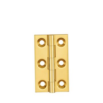 Broad Suite Butt Hinge 38 x 22 mm Brass Polished Brass Lacquered