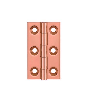 Broad Suite Butt Hinge 63 x 35mm Brass Polished Copper Lacquered