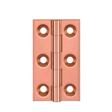 Broad Suite Butt Hinge 75 x 42mm Brass Polished Copper Lacquered