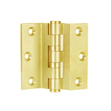 Storm Proof Cranked Hinge 75 mm Polished Brass Lacquered