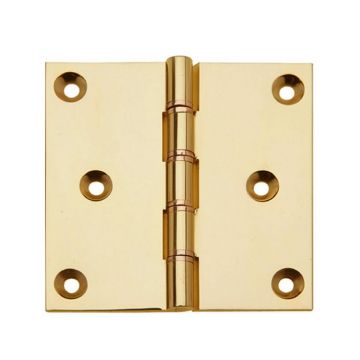 Projection Hinge 76 x 76 mm Brass Performance Guarantee Polished Brass Lacquered