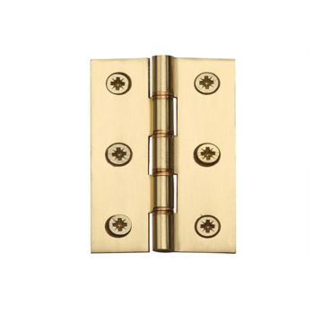 Light DPBW Butt Hinge 76 x 51 mm Brass Polished Brass Lacquered