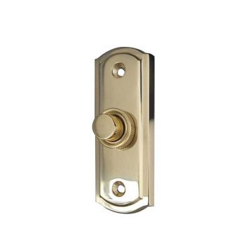 Stepped Bell Push  Polished Brass Lacquered