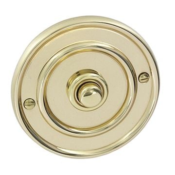 Door Bell Push 100 mm Polished Brass Lacquered
