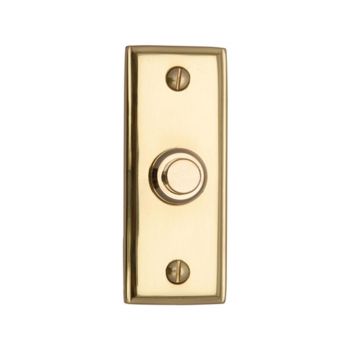 Bell Push Stepped Edge  Polished Brass Lacquered