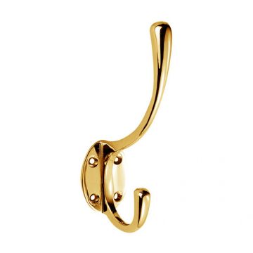 Hat and Coat Hook Polished Brass Lacquered