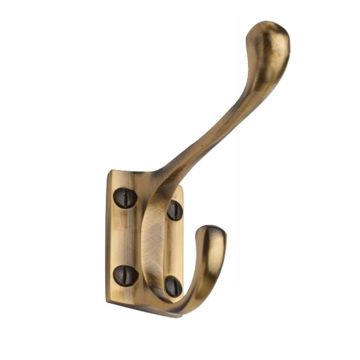 Ball End Hat and Hook Hook (Brushed Antique Brass Lacquered)