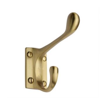 Ball End Hat and Hook Hook (Satin Brass Lacquered)