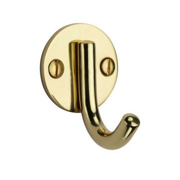 Coat Hook Polished Brass Lacquered