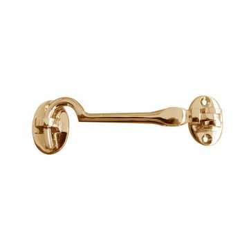 Cabin Hook Silent Pattern 76 mm Polished Brass Lacquered