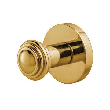 Saturn Single Robe Hook Polished Brass Lacquered