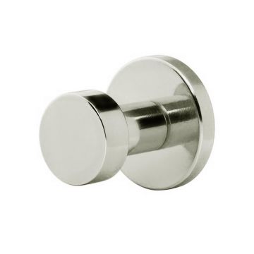 Button Single Robe Hook Polished Nickel Plate
