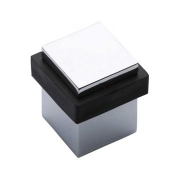 Square Floor Door Stop Polished Chrome Plate
