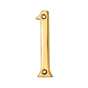 Screw Fix Door Numeral 76 mm Stainless Polished Brass