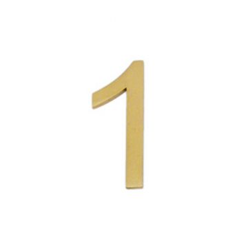 Pin Fix Door Numeral 100 mm Polished Brass Lacquered