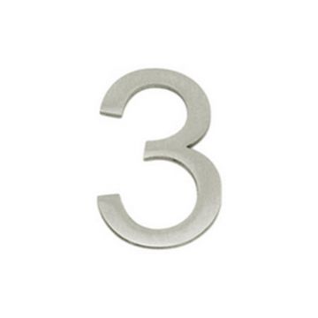 Arial Font Pin Fix Numeral 76 mm Satin Nickel Plate