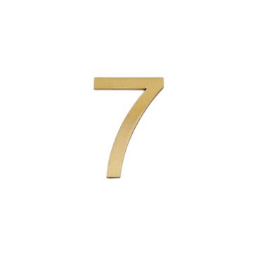 Arial Font Pin Fix Numeral 76 mm Polished Brass Lacquered