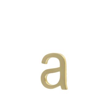 Arial Font Pin Fix Letter a Polished Brass Lacquered