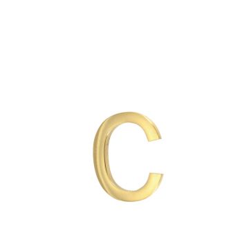 Arial Font Pin Fix Letter c Polished Brass Lacquered