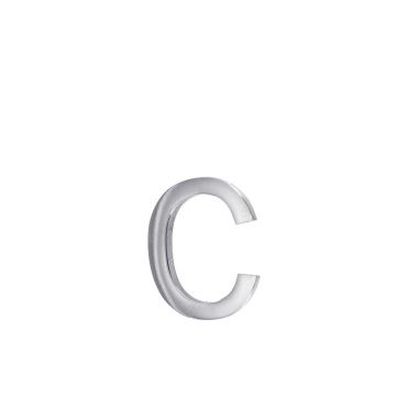 Arial Font Pin Fix Letter c Polished Chrome Plate
