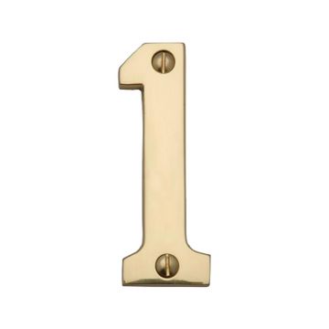 Screw Fix Numeral 76 mm Polished Brass Lacquered