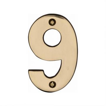 Screw Fix Numeral 76 mm Polished Brass Lacquered