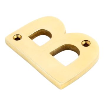 Screw Fix B Letter 78 mm Polished Brass Unlacquered