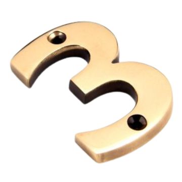 Screw Fix 3 Number 78 mm Aged Polished Bronze Unlacquered