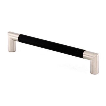 Angle Black Ash Cabinet Pull 208 mm Satin Stainless Steel
