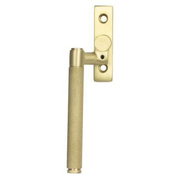 Left Hand Lockable Knurled Fastener Satin Brass Lacquered